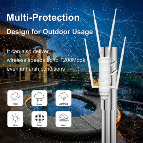 Routeur WAVLINK WN572HE4D AC1200 4G LTE WiFi double bande 4 antennes détachables, prise : prise britannique SW70021014-08
